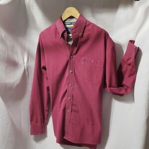 Wrangler George Straight. Men's Maroon Button Down Shirt  Size XL GUC